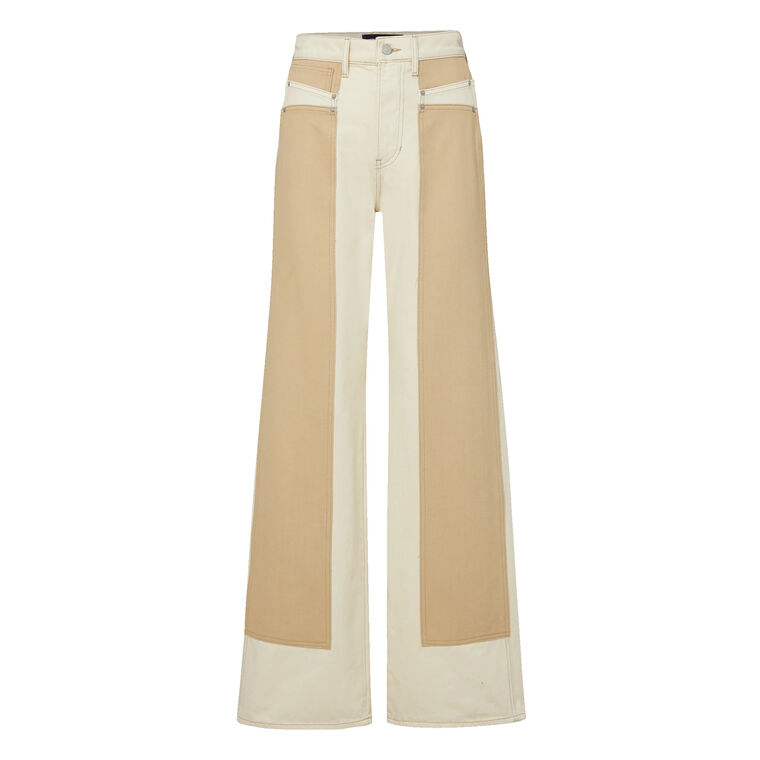 Taylor High-Rise Color-Block Wide-Leg Jean image number null