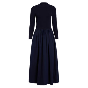 Barrett Long Sleeve Mixed Media Maxi Dress