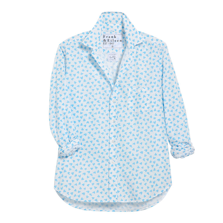 Eileen Relaxed Button-Up Heart Print Shirt image number null