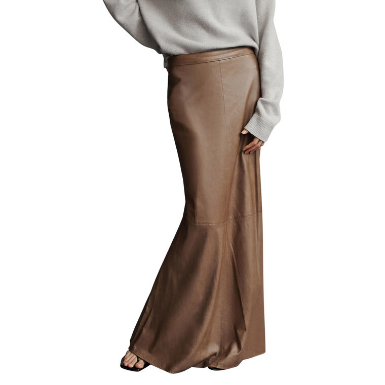 At Last Leather Maxi Skirt image number null