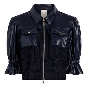 Holly Mixed Media Short Sleeve Jacket