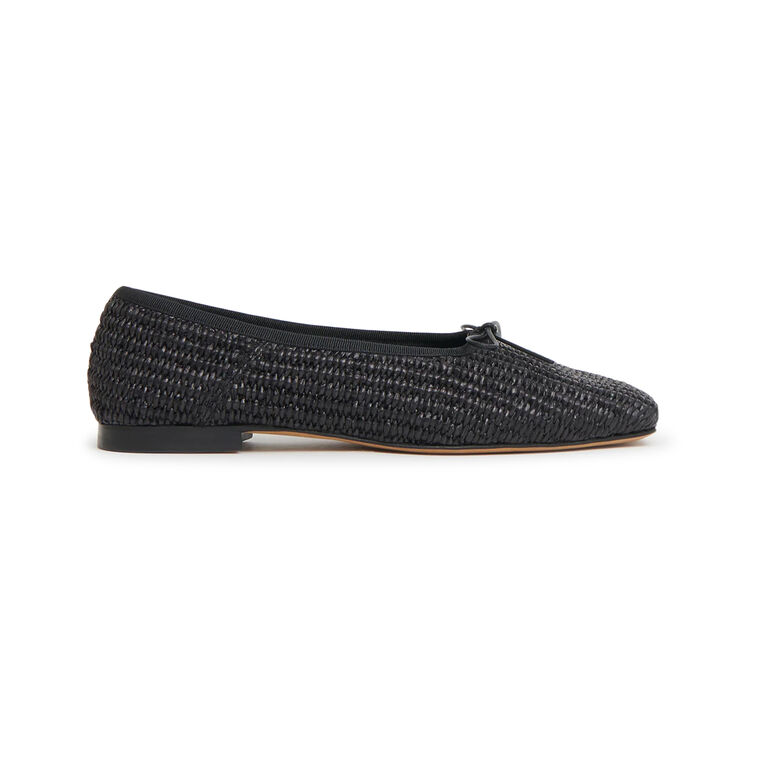 Raffia Square Toe Ballerina Flat image number null