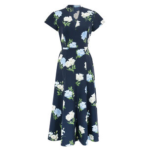 Jasmeen Short Sleeve Floral Midi Dress