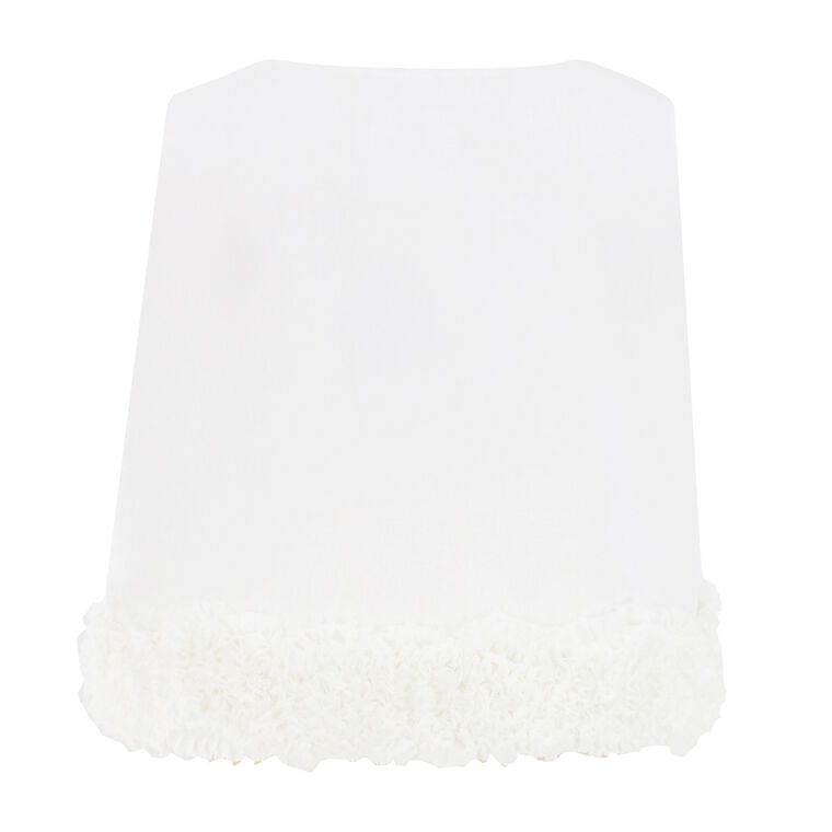 Sabine Sleeveless Tie-Front Cropped Top With Floral Trim image number null