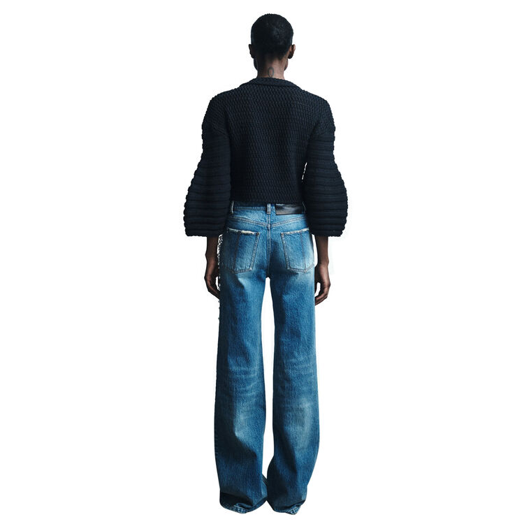 Kat Pearlescent Beaded Wide-Leg Jean image number null