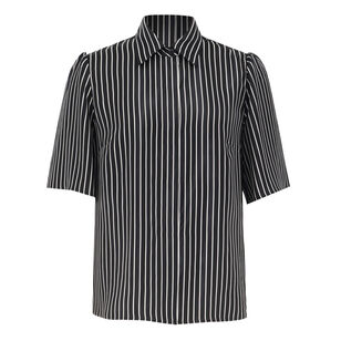 Bell Sleeve Covered-Placket Blouse