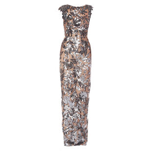 Violet Cap Sleeve Sequin Maxi Dress