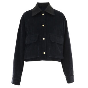 Cropped A-Line Corduroy Jacket