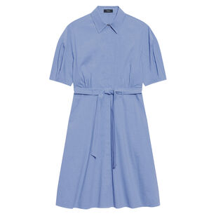 Round Sleeve Belted Mini Dress