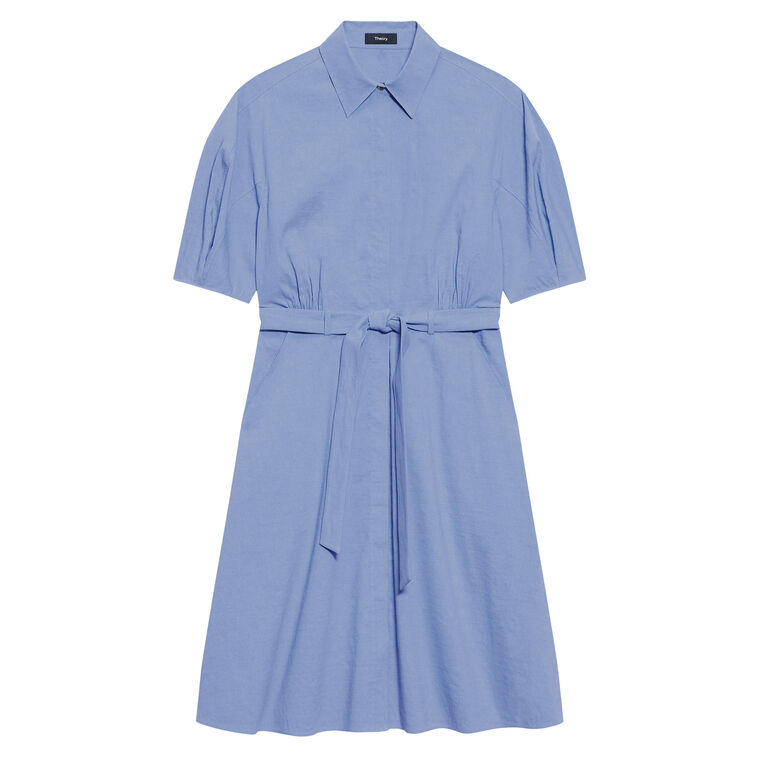 Round Sleeve Belted Mini Dress image number null