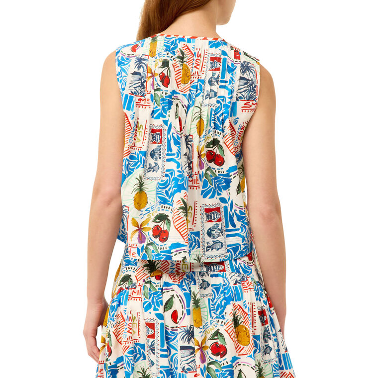 Romina Sleeveless Tie Front A-Line Top image number null