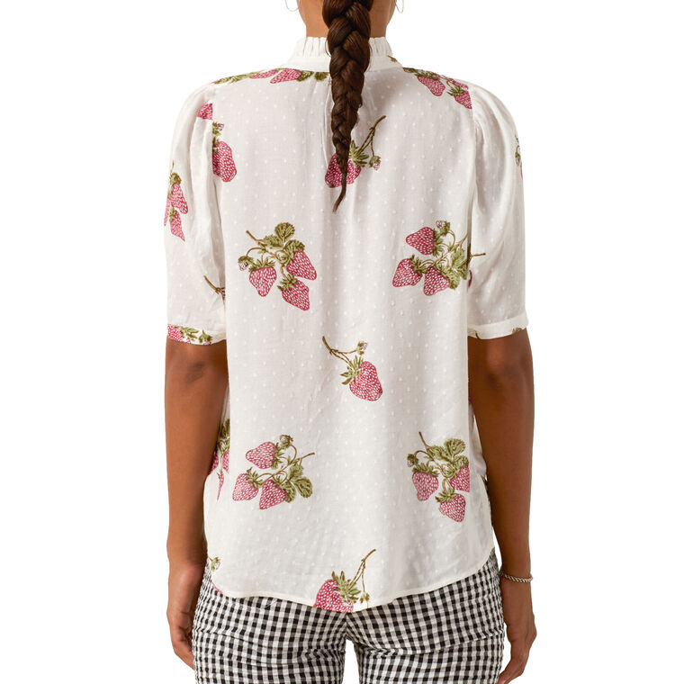 Winnie Short Sleeve Strawberry Dot Shirt image number null