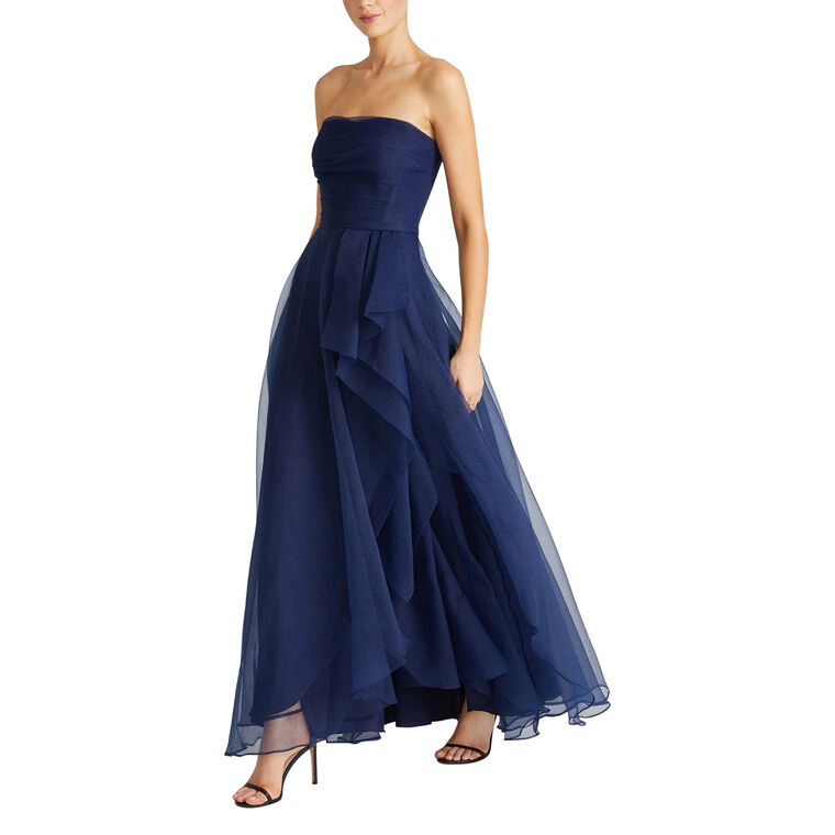 Theresa Strapless Draped Gown image number null