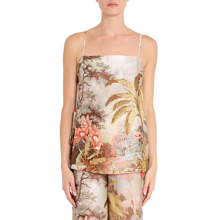 Gwen Longline Botanical-Print Camisole image number null