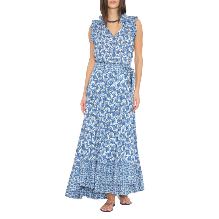 Janey Shell Print Tiered Maxi Skirt image number null