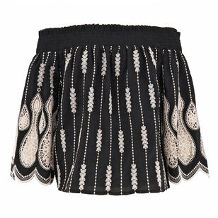 Rubie Off-The-Shoulder Embroidered Lace Top