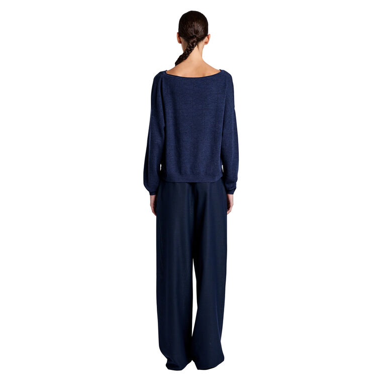 Conley Cropped Knit Sweater in Lightweight Merino image number null