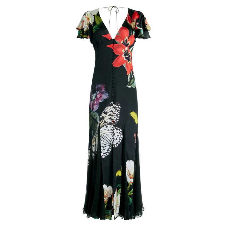 Fara Flutter Sleeve Maxi Dress image number null