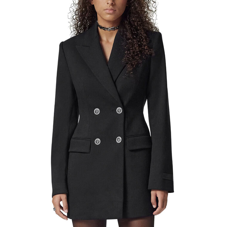 Metal Mesh Wool Blazer Dress image number null