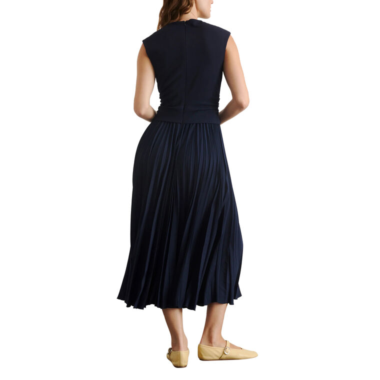 Carly Cap Sleeve Pleated Midi Dress image number null