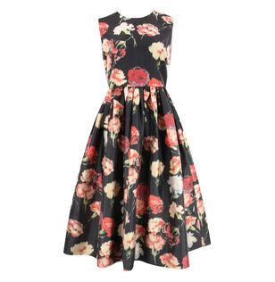 Sleeveless Taffeta Midi Dress