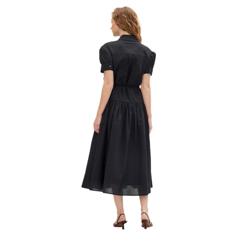 Carrington Short Sleeve Seersucker Midi Dress image number null