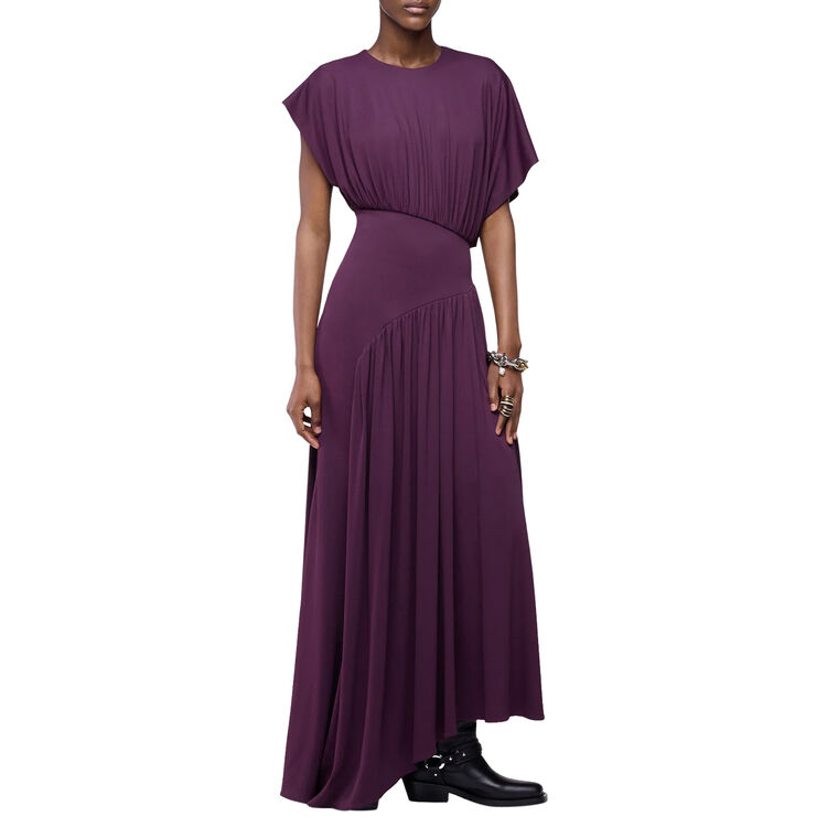 Short Sleeve Asymmetrical Jersey Midi Dress image number null