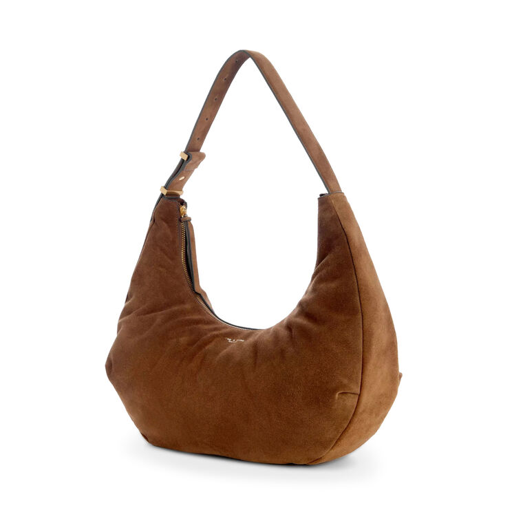 Hudson Large Suede Hobo Bag image number null