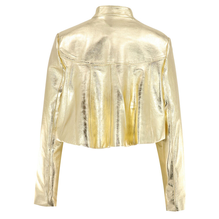 Metallic Leather Umbrella Jacket image number null