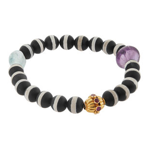 Agate Stripe Beaded Bracelet