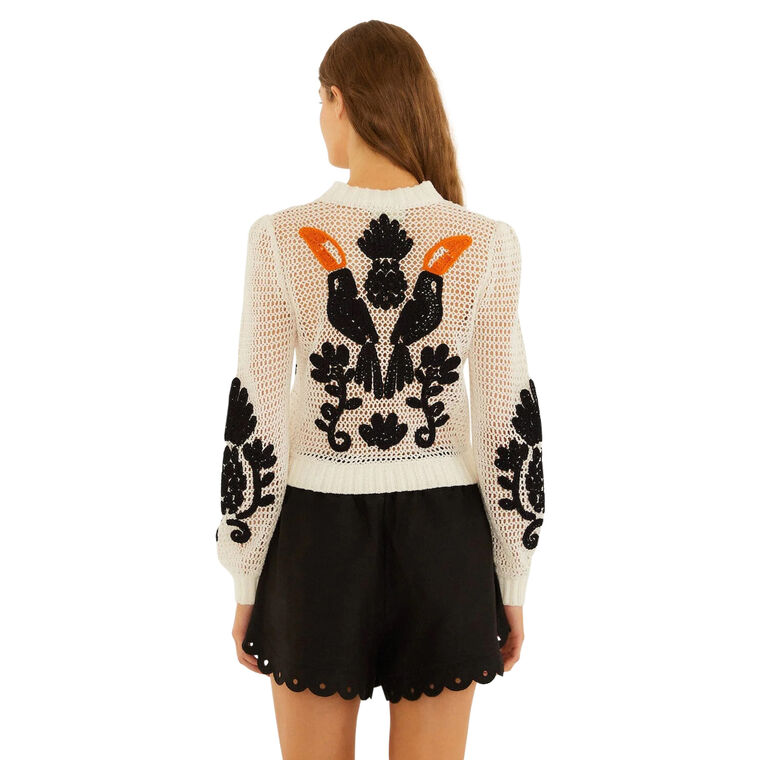 Long Sleeve Toucan Crochet Cardigan image number null
