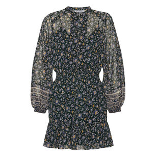 Mirabel Long Sleeve Silk Mini Dress