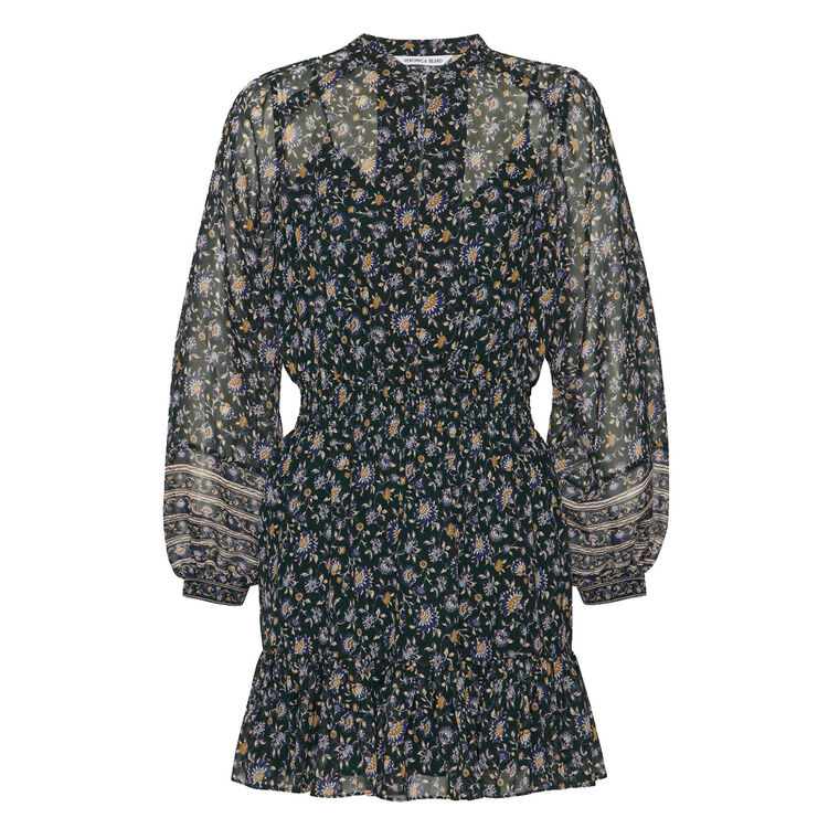 Mirabel Long Sleeve Silk Mini Dress image number null