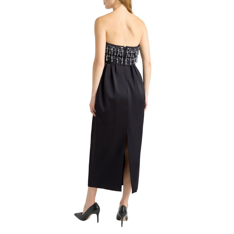 Zelina Layered Gemstone Strapless Midi Dress image number null