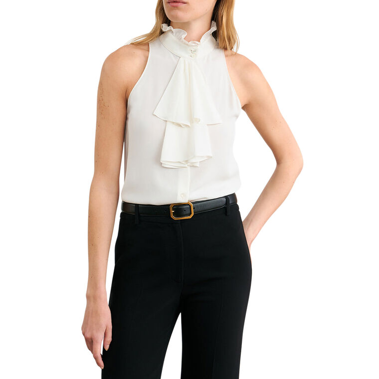 Felton Sleeveless Ruffle Collar Shirt image number null