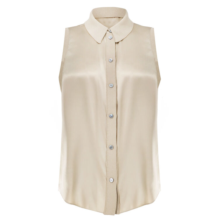 Giselle Silk Sleeveless Shirt image number null