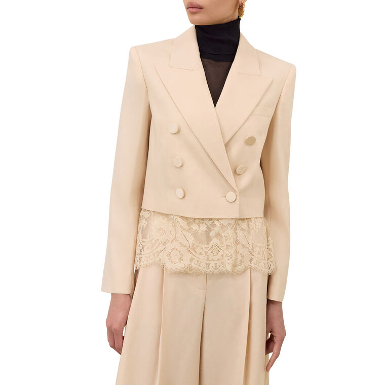 Valiant Lace Cropped Blazer image number null