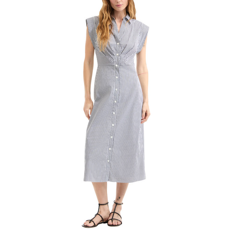 Haydon Sleeveless Button-Down Midi Shirt Dress image number null