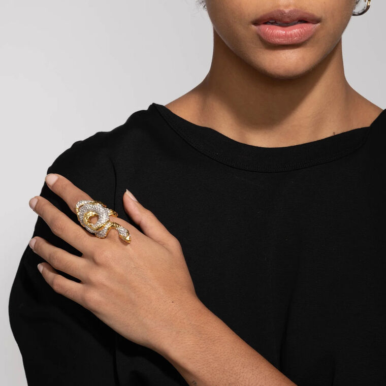 Serpent Crystal Pave Ring image number null