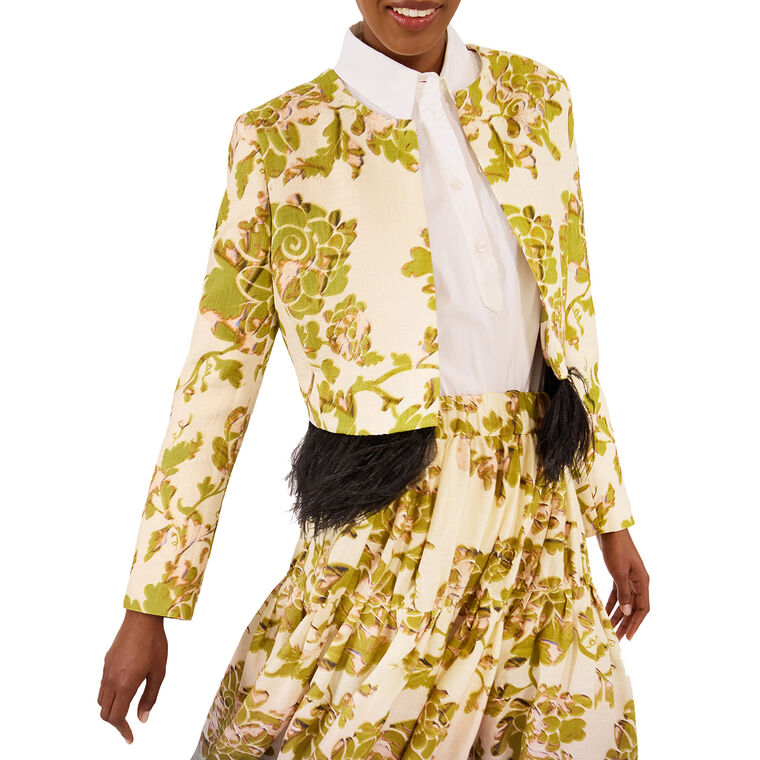 Bijoux Jacket With Feather Trim image number null