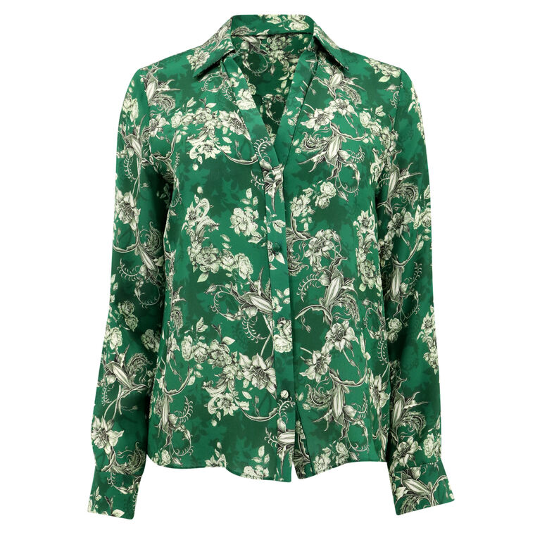 Eloise Mandarin Button-Down Blouse image number null