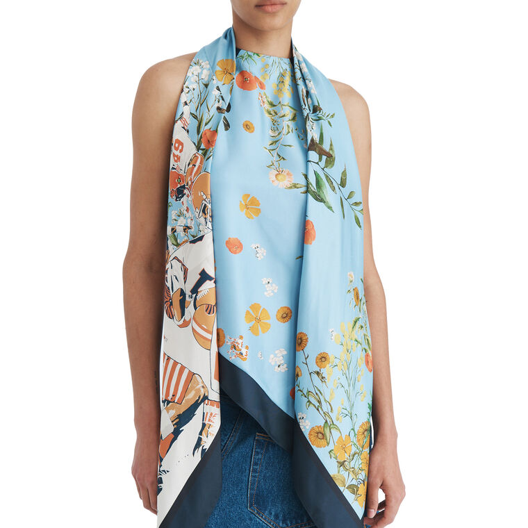 Printed Sleeveless Scarf Top image number null