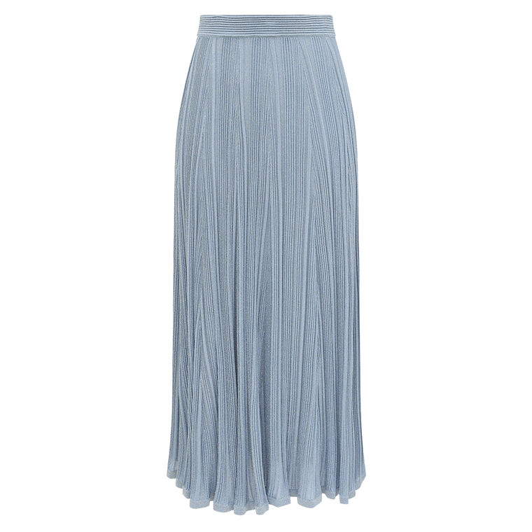 Aster Metallic Knit Midi Skirt image number null