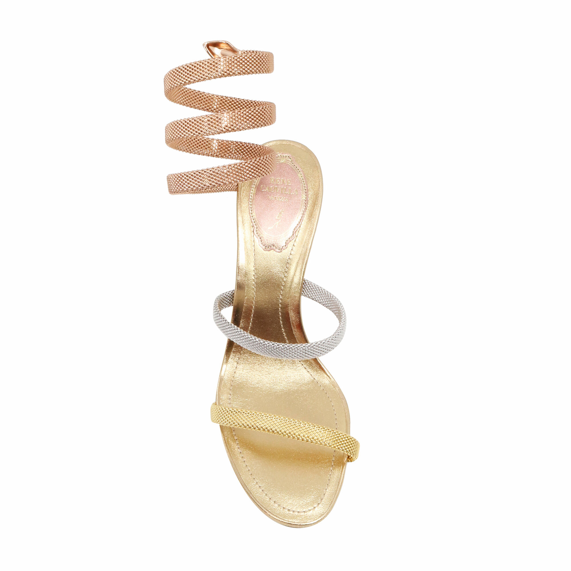 サンダル・ミュール Rene Caovilla SANDAL \"TRIGOLD CLEO\" (C12383 080NA01O100) Cleo 80mm Trigold Three-Toned Sandal