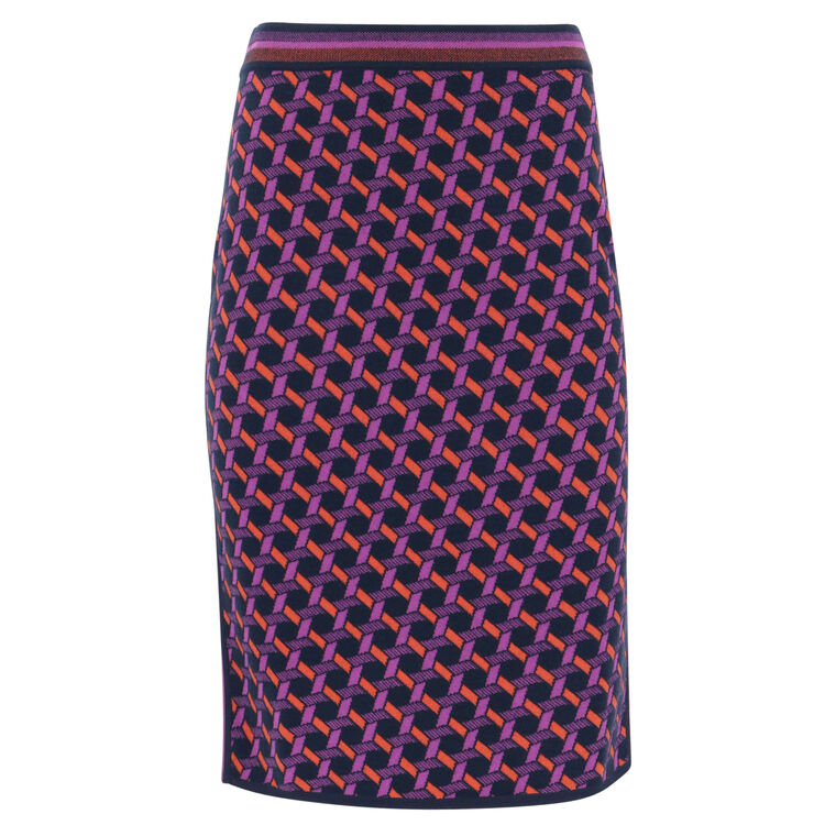 Hazel Knit Jacquard Skirt image number null