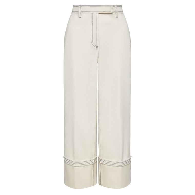 Selvedge Denim Wide Leg Trouser image number null