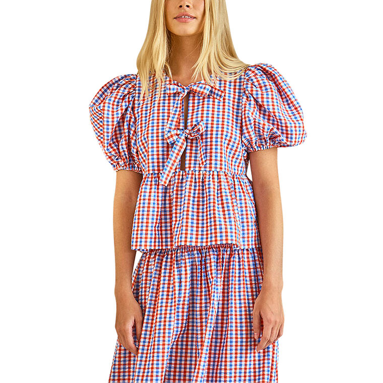 Carly Tie Front Short Sleeve Top image number null