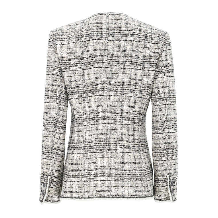 Teigan Chain-Trim Metallic Tweed Jacket image number null