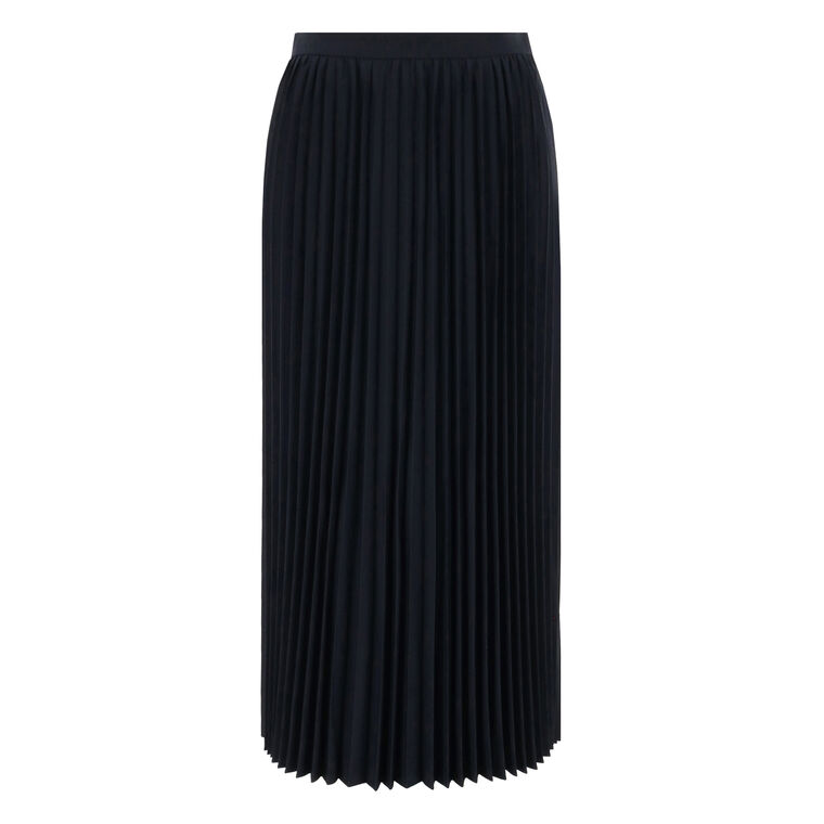 Tropical Wool Pleating Sunray Midi Skirt image number null