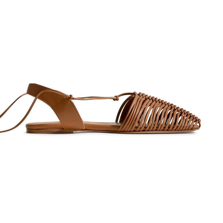 Calma Square-Toe Knotted Flat Tie Sandal image number null